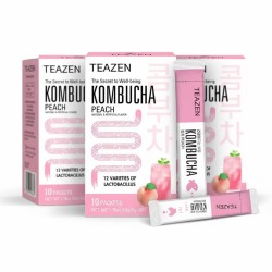 Pack 3× TEAZEN Perzik Kombucha – 30 probiotische sticks