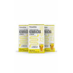 Pack 3× TEAZEN Lemon Yuzu Kombucha – 30 Probiotic Sticks