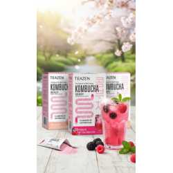 Pack 3× TEAZEN Beeren Kombucha – 30 probiotische Sticks