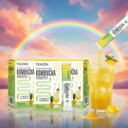 Pack 3× TEAZEN Ananas Kombucha – 30 probiotische sticks