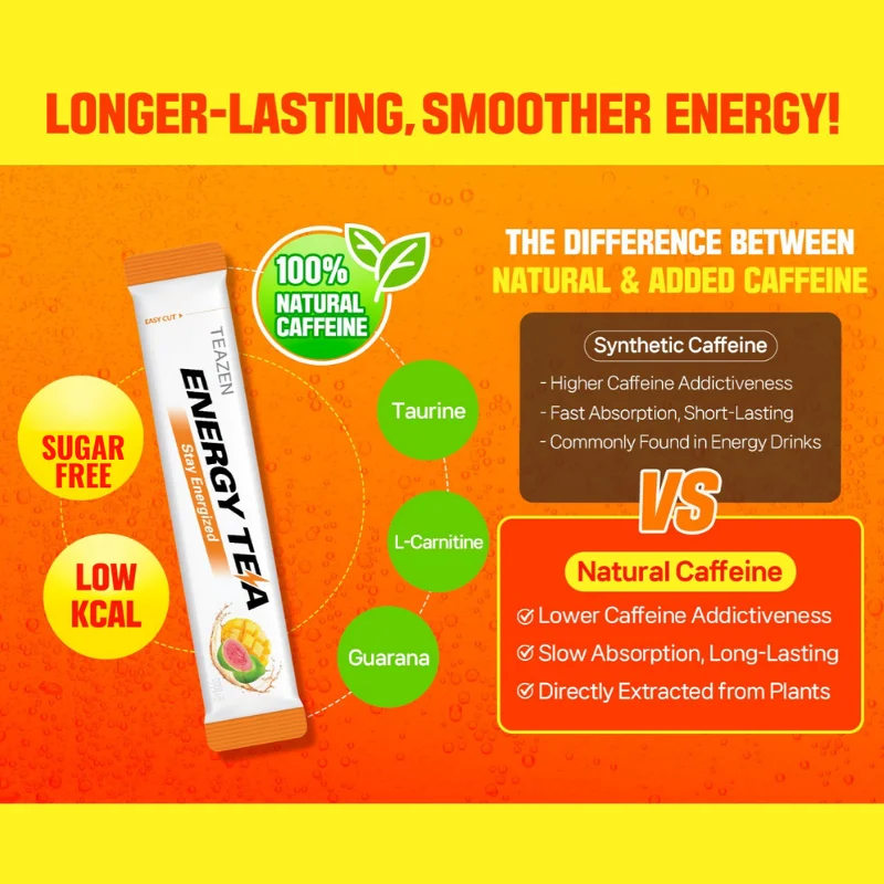 TEAZEN Energy Tea – Tropical Triple Boost, Sugar-Free