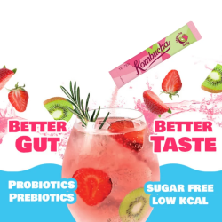 TEAZEN Aardbei Kiwi Kombucha – Probiotische Gefermenteerde Thee