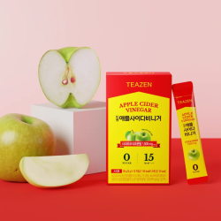 TEAZEN Apple Cider Vinegar Powder Drink – Detox & Digestion Support – 10 Sticks – Sugar-Free, Vegan, Low-Calorie – Korean Wellne