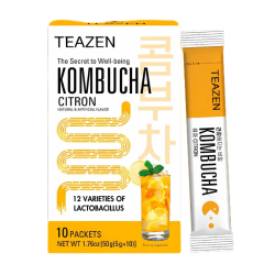 TEAZEN Kombucha Limón Yuzu – Té Instantáneo con Probióticos