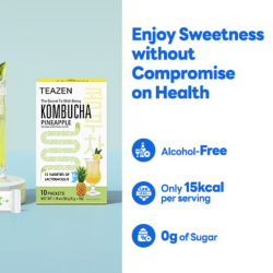 TEAZEN Kombucha Piña – Té Instantáneo con Probióticos