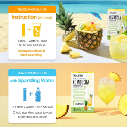 TEAZEN Kombucha Ananas – Tè Istantaneo Probiotico